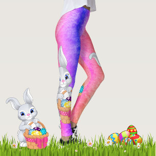 Leggings Conejo de Pascua Hagamos Huevos Coloridos Divertid