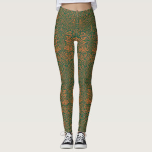 Leggings Conejo Hermano William Morris Patrón Ámbar Negro