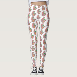 Leggings Conejo lindo con personalizado de zanahoria sentad