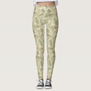 Leggings Conejo Oso Picnic Floral Jardín Neutral (1)