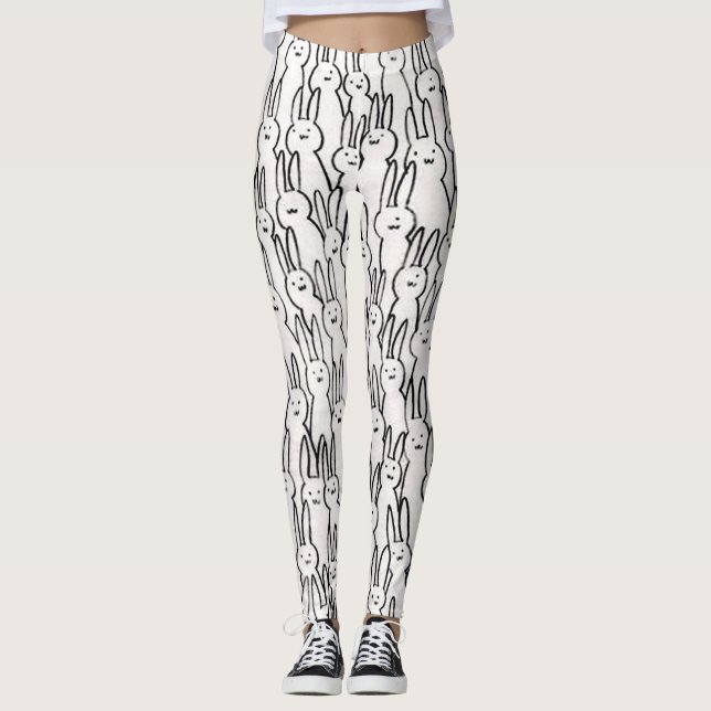 Leggings Conejos blancos lindos (Anverso)
