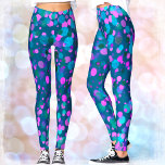 Leggings Confeti purpurina rosa turquesa negrita verde azul<br><div class="desc">¡Siéntete tendencia en estas magníficas leggings de confetti azul turquesa, azul turquesa, morado y rosa purpurina falsas sobre un fondo azul verde azulado! Trabajar, hacer recados, o simplemente pasar el rato. Tan único que nunca tendrás que preocuparte por las copias! Añada una sólida tapa negra para lo último en sofisticación...</div>