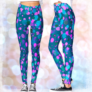 Leggings Confeti purpurina rosa turquesa negrita verde azul