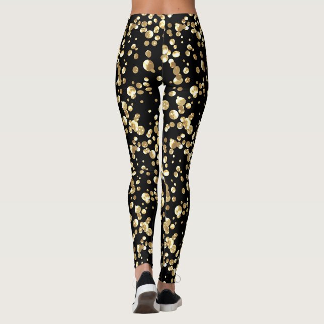 Leggings Confetti de efecto metalizado dorado. (Reverso)