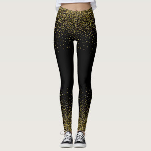 Leggings Confetti de oro en negro