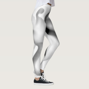 Leggings Congelado: Gris abstracto, blanco y negro