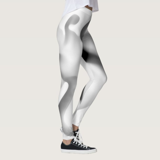 Leggings Congelado: Gris abstracto, blanco y negro (Derecha)