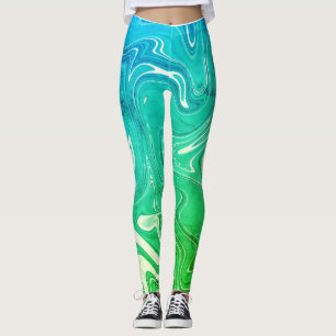 Leggings conjunto abstracto de un tipo de fluido de color v