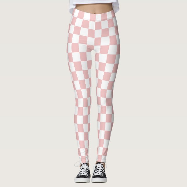 Leggings Conjunto de bebé rosa a cuadros (Anverso)