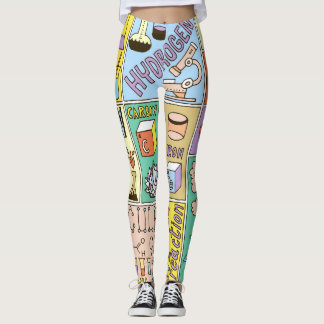 Leggings Conjunto de Ilustraciones Vintage de Ciencia Quími