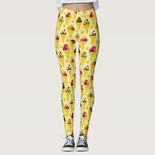 Leggings Conos de helado coloridos del dibujo animado
