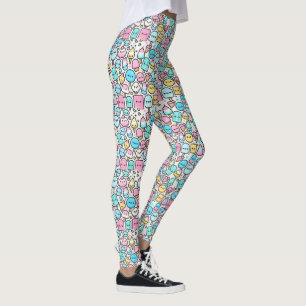 Leggings Conos de helado y paletas de helado con garabatos