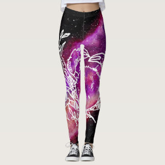 Leggings Constelación de cáncer púrpura galaxia Rótulo zodi