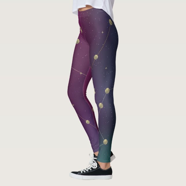Leggings Constelación de Galaxia Oscura de Falso Oro (Izquierda)