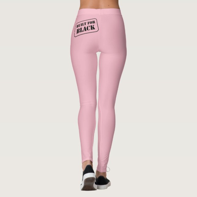 Leggings Construido para piernas rosas negras (Reverso)