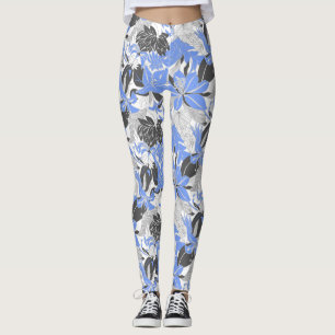 Leggings Contour Hawaii Lily tropical y Protea Floral