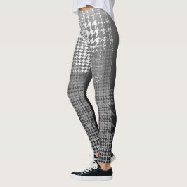 Leggings Control Ombre de Houndstooth del negro del blanco