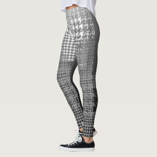 Leggings Control Ombre de Houndstooth del negro del blanco