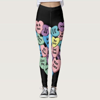 Leggings conversación de corazones de caramelos valentinos
