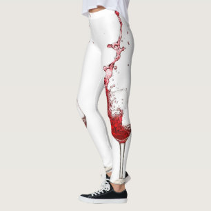 Leggings Copas de vino que salpican el vino rojo