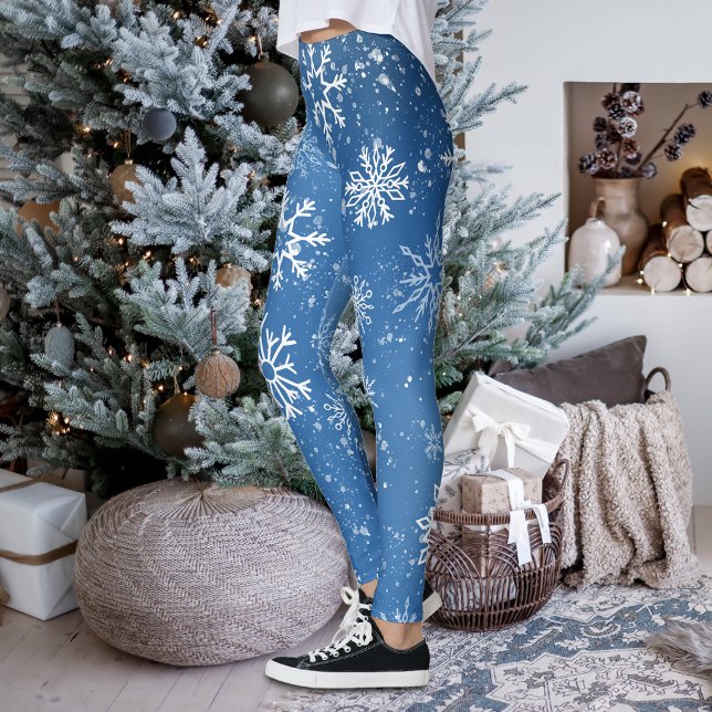 Leggings Copo de Nieve Azul Clásico Invierno Blanco (Subido por el creador)