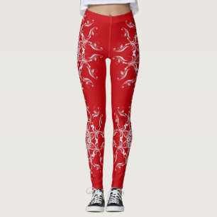Leggings Copo de nieve barroco rojo del estilo