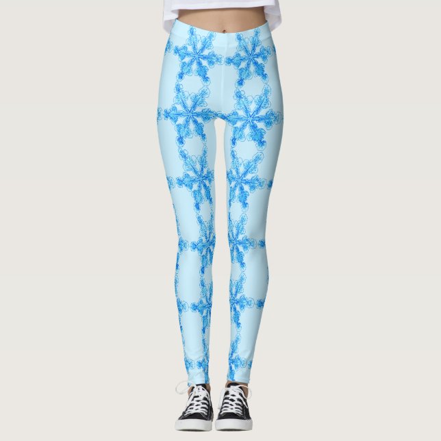 Leggings Copo de nieve de invierno azul (Anverso)