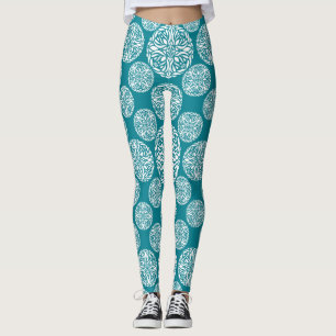 Leggings Copo de nieve floral del invierno