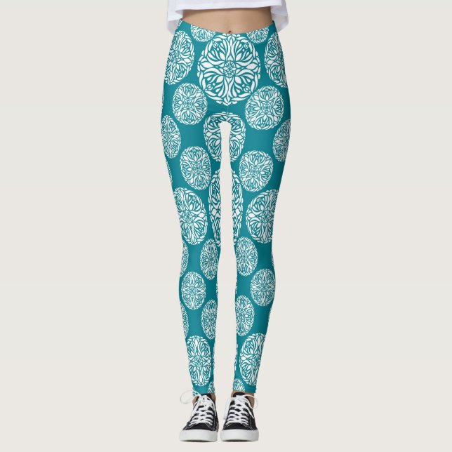 Leggings Copo de nieve floral del invierno (Anverso)