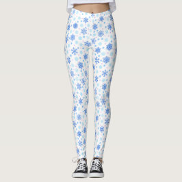 Leggings Copo de nieve Pastel blanco Bebé azul Elegante Mod