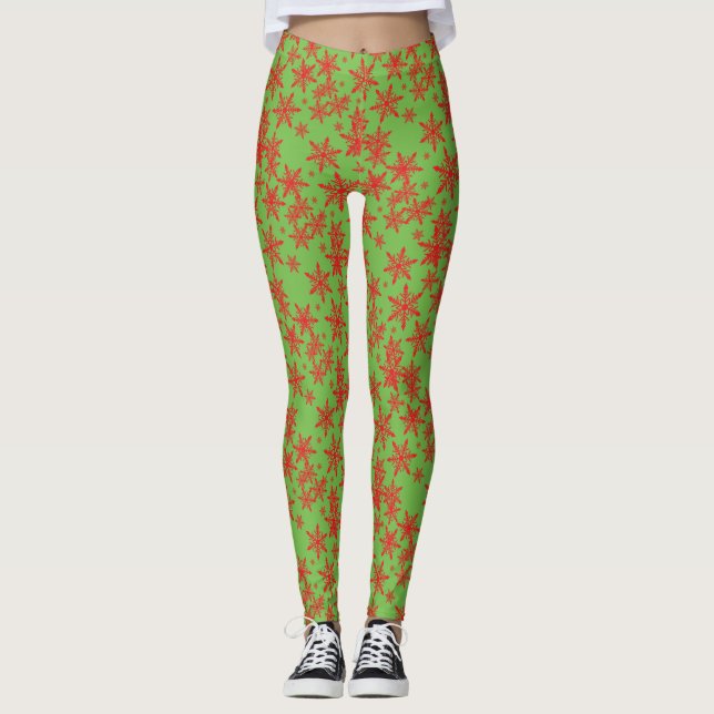 Leggings Copo de nieve rojo (Anverso)