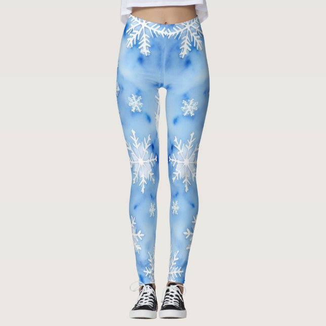 Leggings Copos de nieve azules de invierno/Leggings todo-so (Anverso)