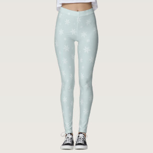 Leggings Copos de nieve con hielo azul claro