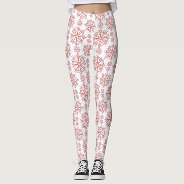 Leggings Copos de nieve de invierno rosa (Anverso)