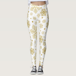 Leggings Copos de nieve dorados