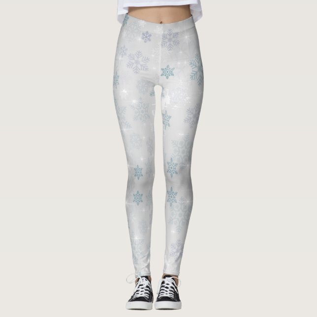 Leggings Copos de nieve negros (Anverso)