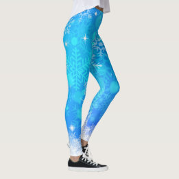 Leggings Copos de nieve y luces espárragos