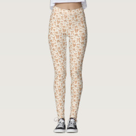 Leggings Coquette Terracotta Sacude El Patrón Dibujado A Ma