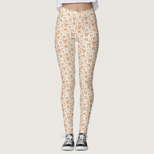 Leggings Coquette Terracotta Sacude El Patrón Dibujado A Ma