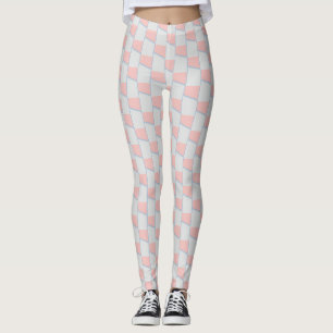 Leggings Coral claro y franjas azules grises