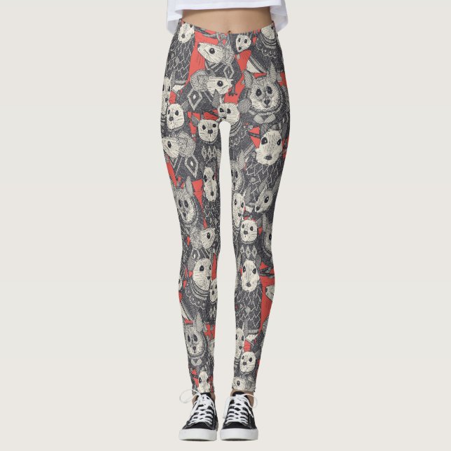 Leggings coral de ratones de suéter (Anverso)