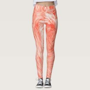Leggings Coral Fluffy Fur: Tendencia 2019.