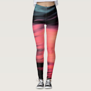 Leggings Coral negro abstracto