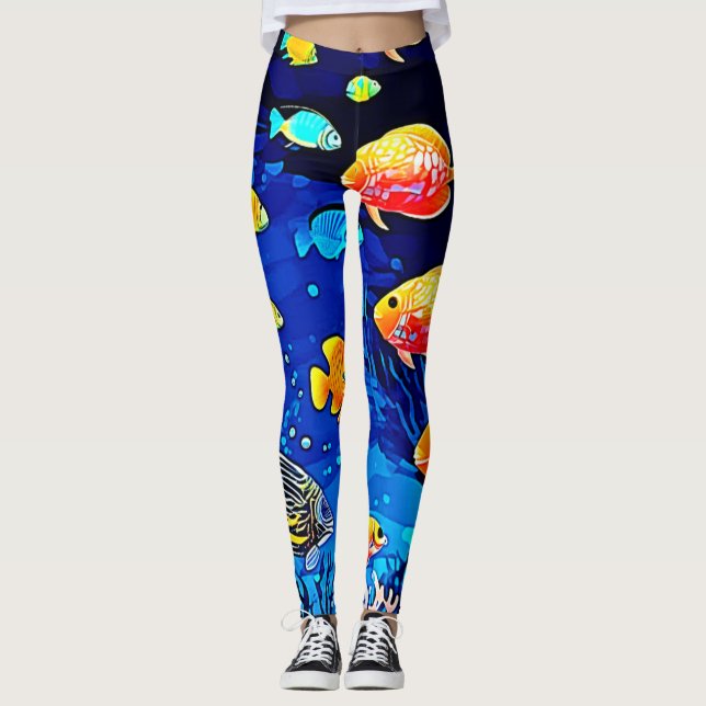 Leggings Coral Reef Fish Art (Anverso)