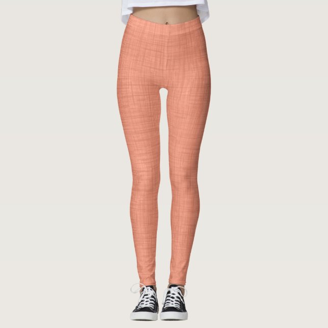 Leggings Coral texturado "coral tranquilizante". sólido pop (Anverso)