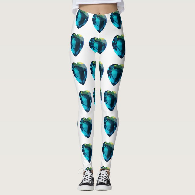 Leggings Corazón Aquamarina, Azul (Anverso)