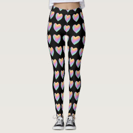 Leggings Corazón arcoiris negro