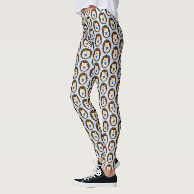 Leggings Corazón Azul Niño Bebé Erizo Patrón (Izquierda)