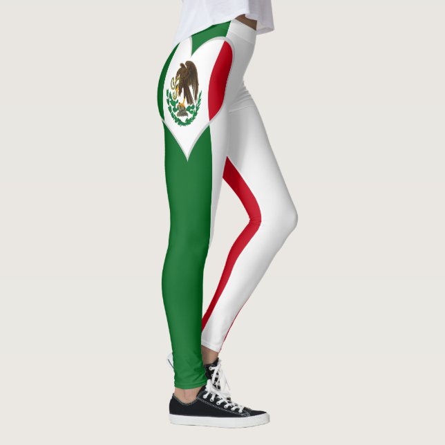 Leggings Corazón de bandera de México patriótico (Derecha)