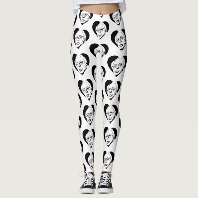 Leggings corazón de bernie sanders negro (Anverso)